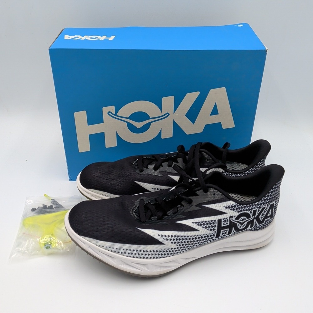 HOKA U Crescendo MD Men's 11.5 NEW Track & Field Spikes‎ Black White 1134520